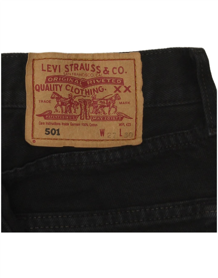 Levi's Herre 501 lige jeans W27 L30 sort bomuld