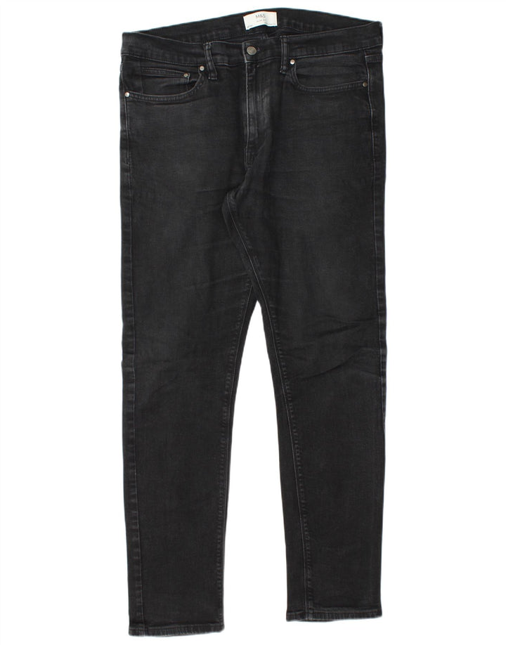 Marks & Spencer Herre Slim Jeans W36 L33 Sort Bomuld