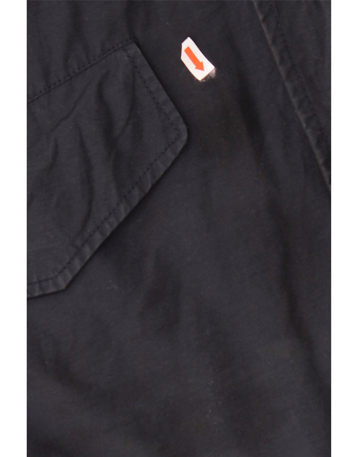 VINTAGE Herre Windbreaker Jacket UK 44 2XL Navy Blue Bomuld