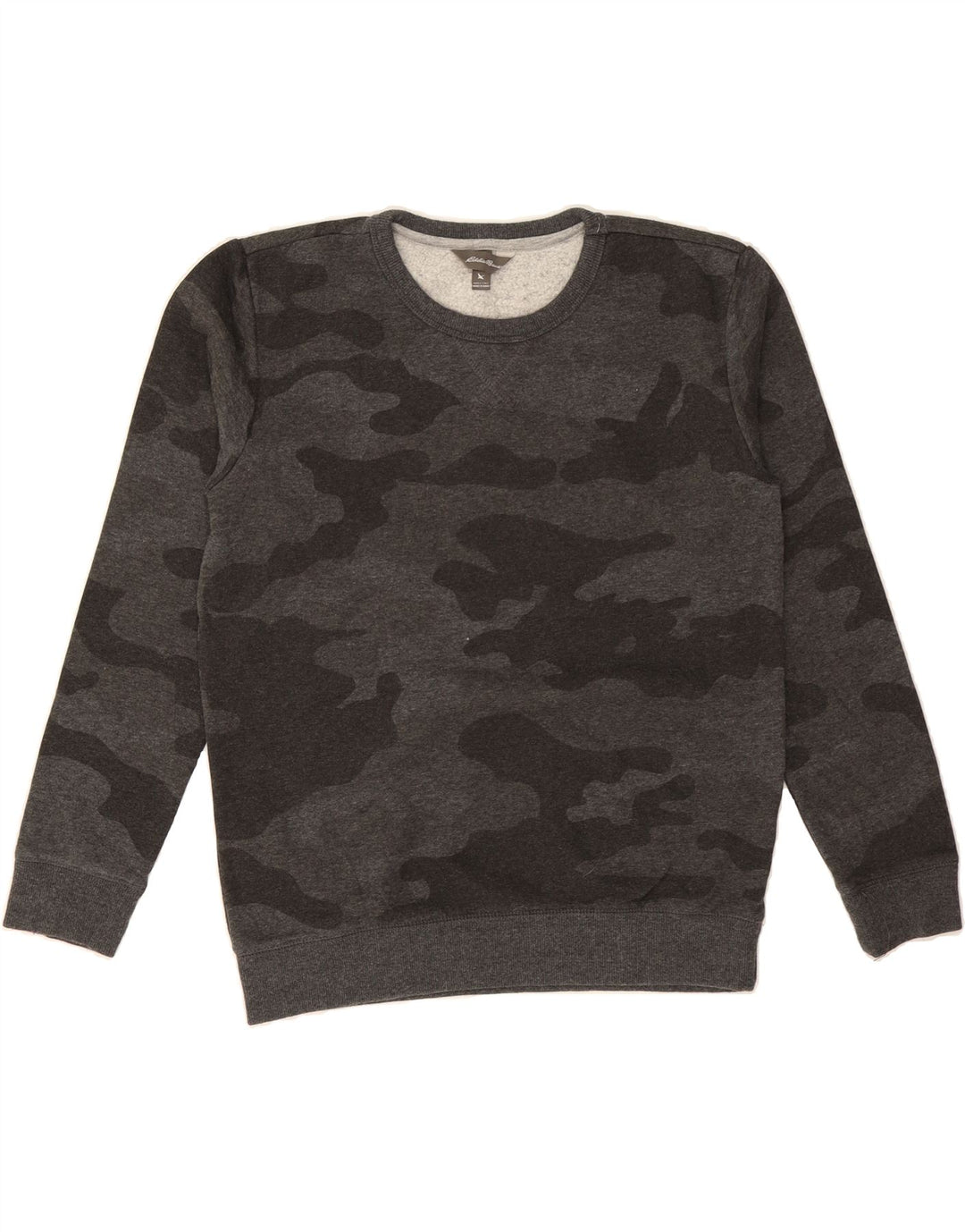 EDDIE BAUER Boys Sweatshirt Jumper 13-14 Years Large Grey Camouflage Vintage Eddie Bauer and Second-Hand Eddie Bauer from Messina Hembry 
