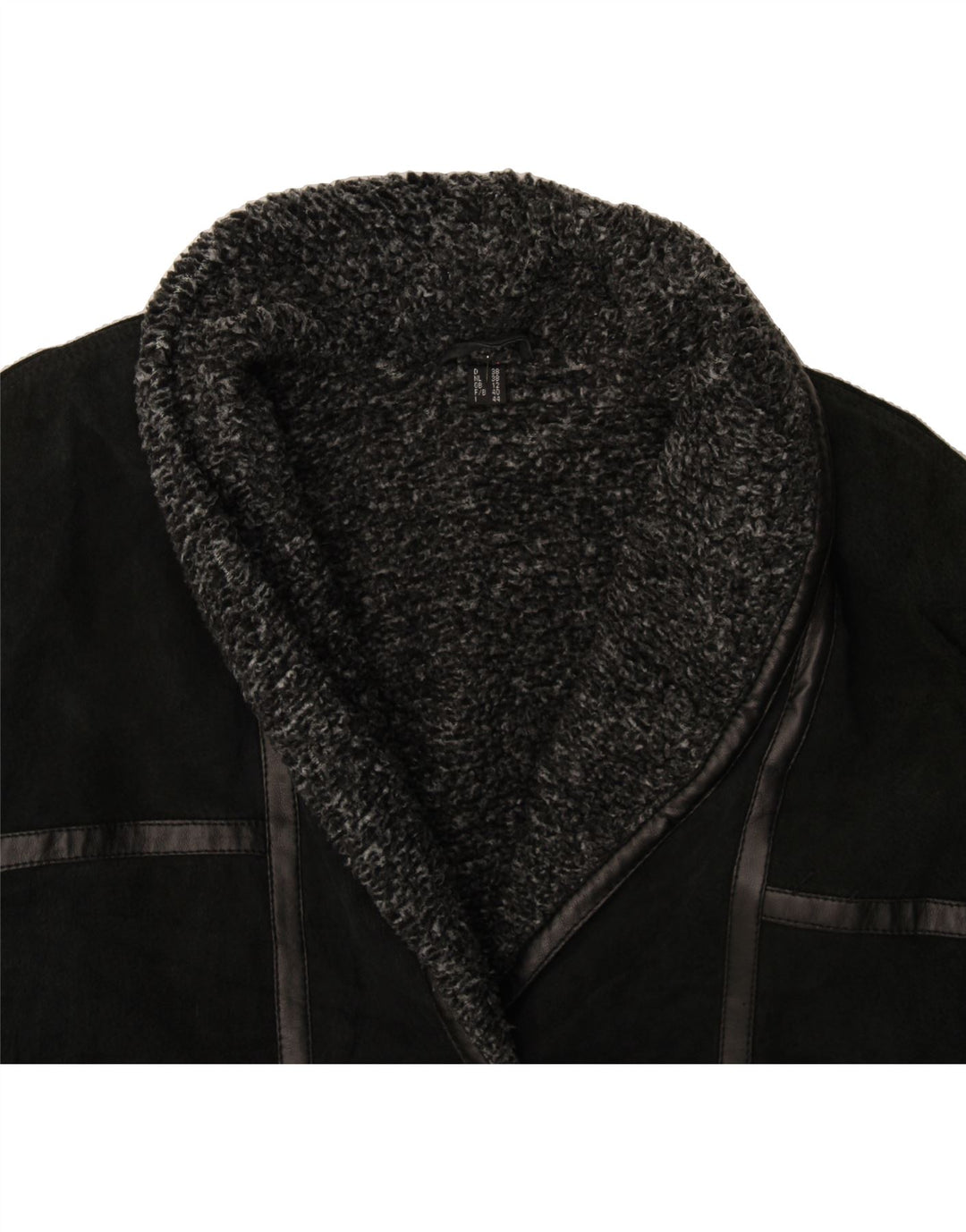 RIGANY Womens Shearling Coat UK 12 Medium Black Leather Vintage Rigany and Second-Hand Rigany from Messina Hembry 