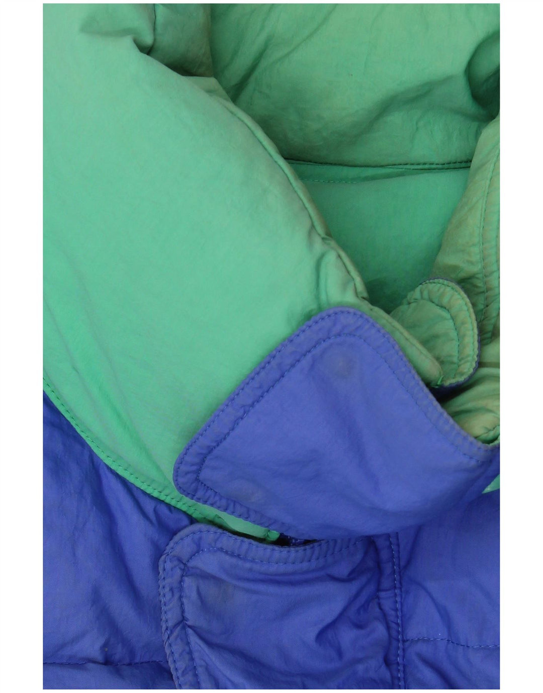 Vintage herre oversized polstret jakke UK 36 Small Blue Colourblock Nylon