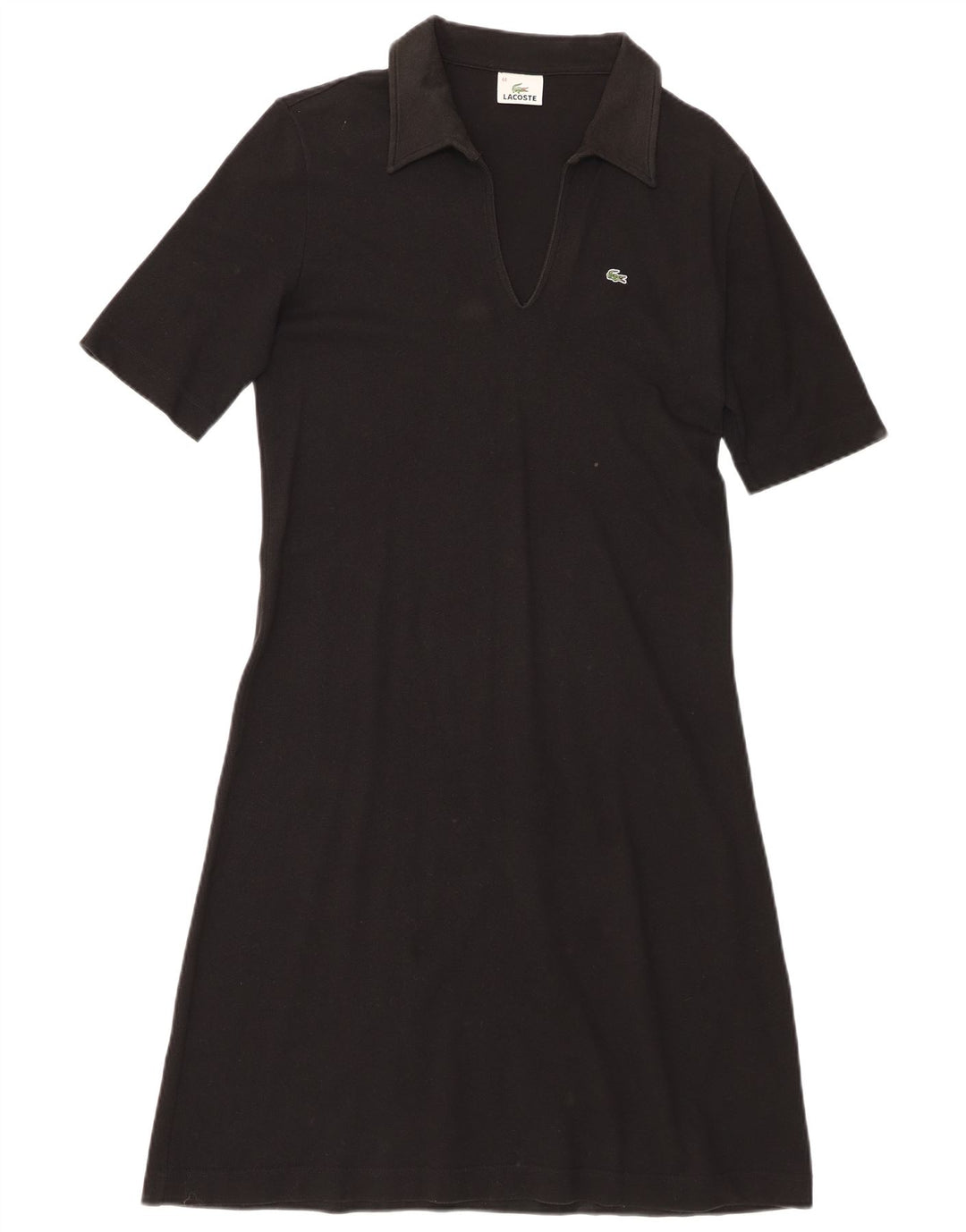 Lacoste Dame Polo Dress Størrelse 44 Large Sort Bomuld
