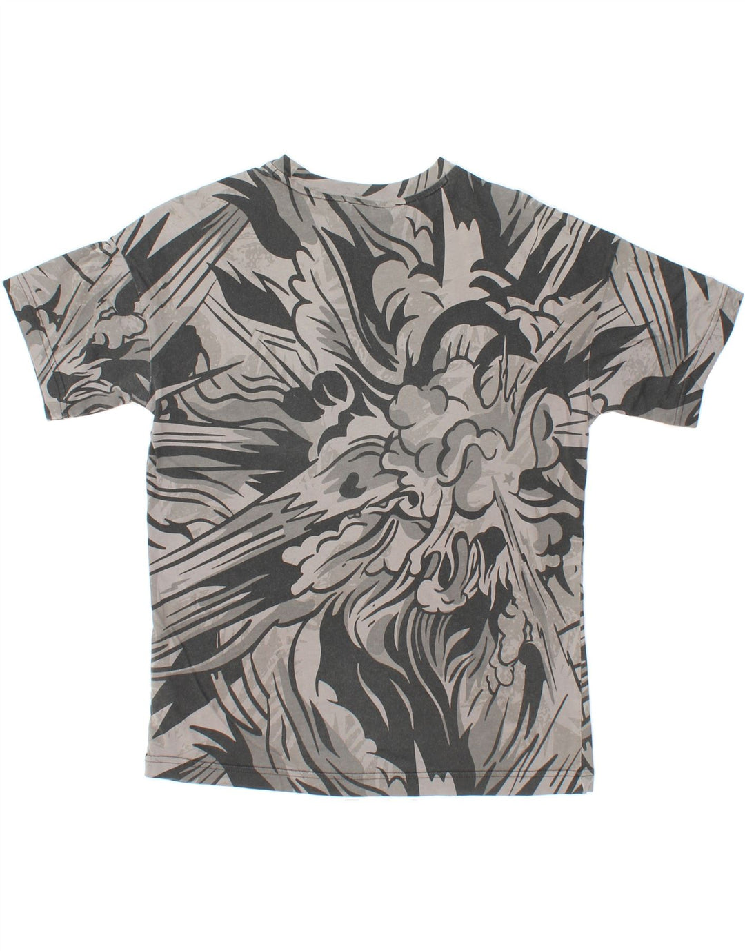 ADIDAS Boys Abstract Pattern T-Shirt Top 11-12 Years Grey Cotton Vintage Adidas and Second-Hand Adidas from Messina Hembry 