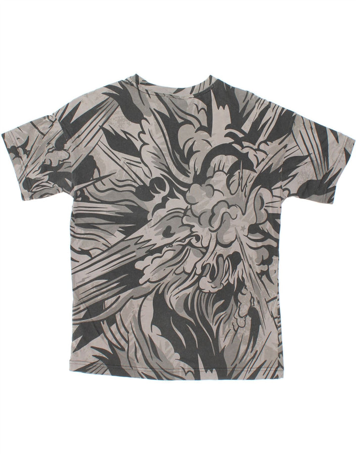 ADIDAS Boys Abstract Pattern T-Shirt Top 11-12 Years Grey Cotton Vintage Adidas and Second-Hand Adidas from Messina Hembry 