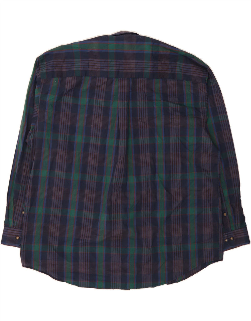 VAN HEUSEN Mens Shirt XL Navy Blue Check Cotton Vintage Van Heusen and Second-Hand Van Heusen from Messina Hembry 