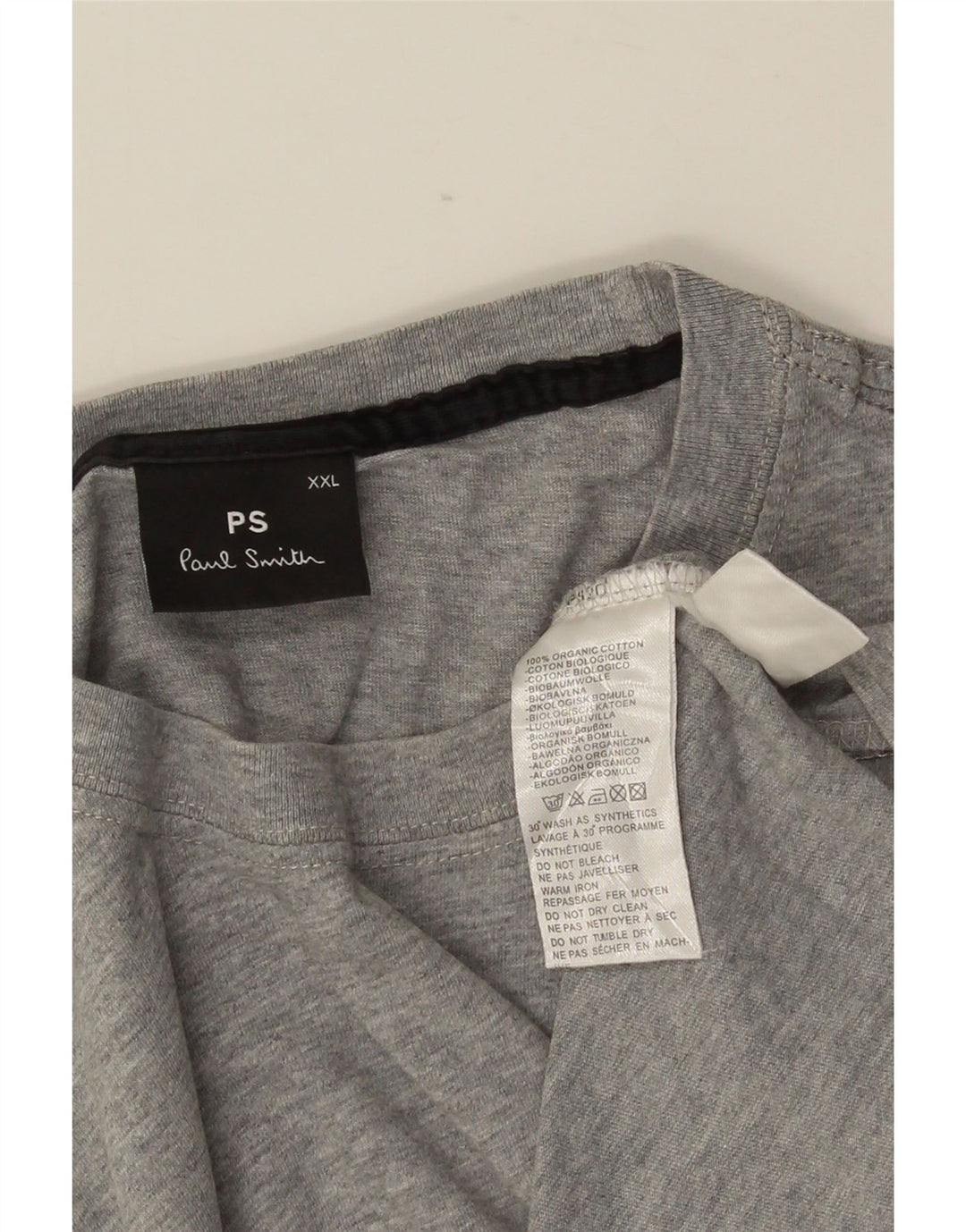 PAUL SMITH Herre T-Shirt Top 2XL Grå Bomuld