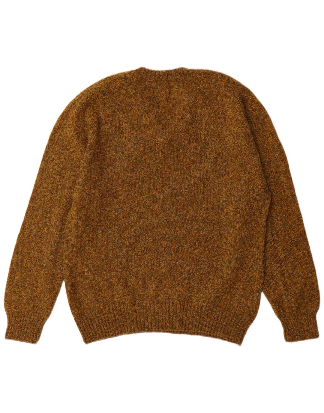 Vintage Herre V-hals sweater Stor Khaki Flecked Wool