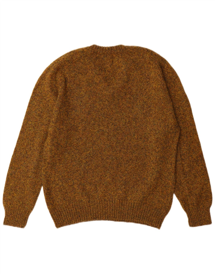 Vintage Herre V-hals sweater Stor Khaki Flecked Wool