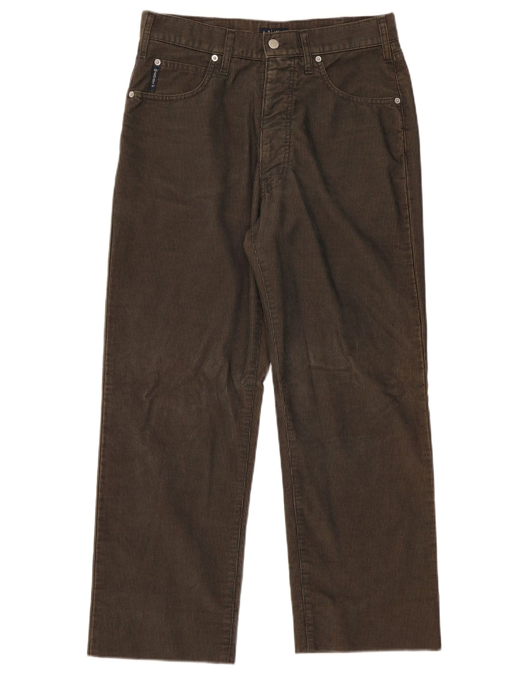 Armani lige fløjlsbukser til kvinder W34 L28 Khaki Polyester