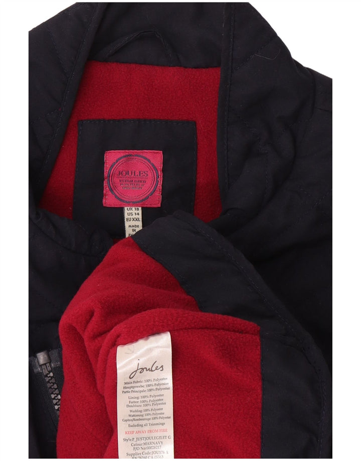 Joules Dame Quilted Gilet UK 18 XL Navy Blue Polyester