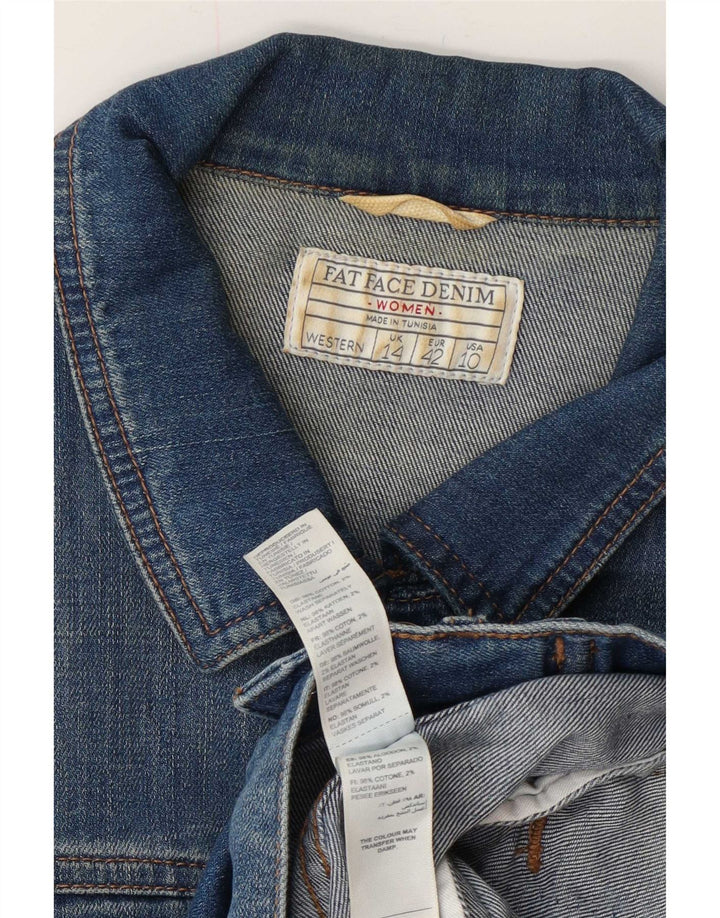 Fat Face Dame Denim Jacket UK 14 Large Blue Cotton