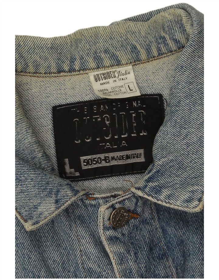 Outsider Herre Denim Jacket UK 40 Large Blue Cotton