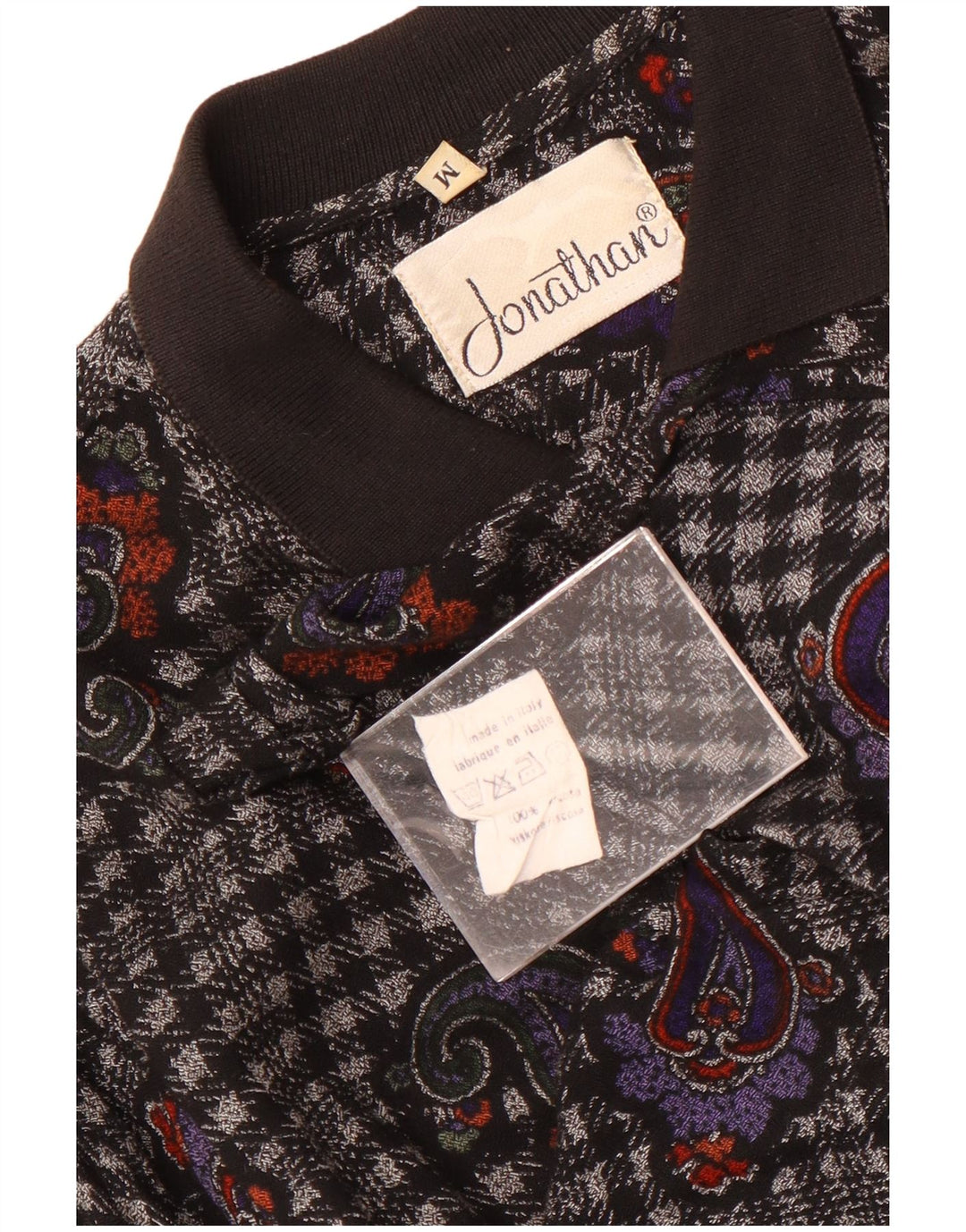 Vintage flannelskjorte til mænd Medium Sort Paisley Viscose