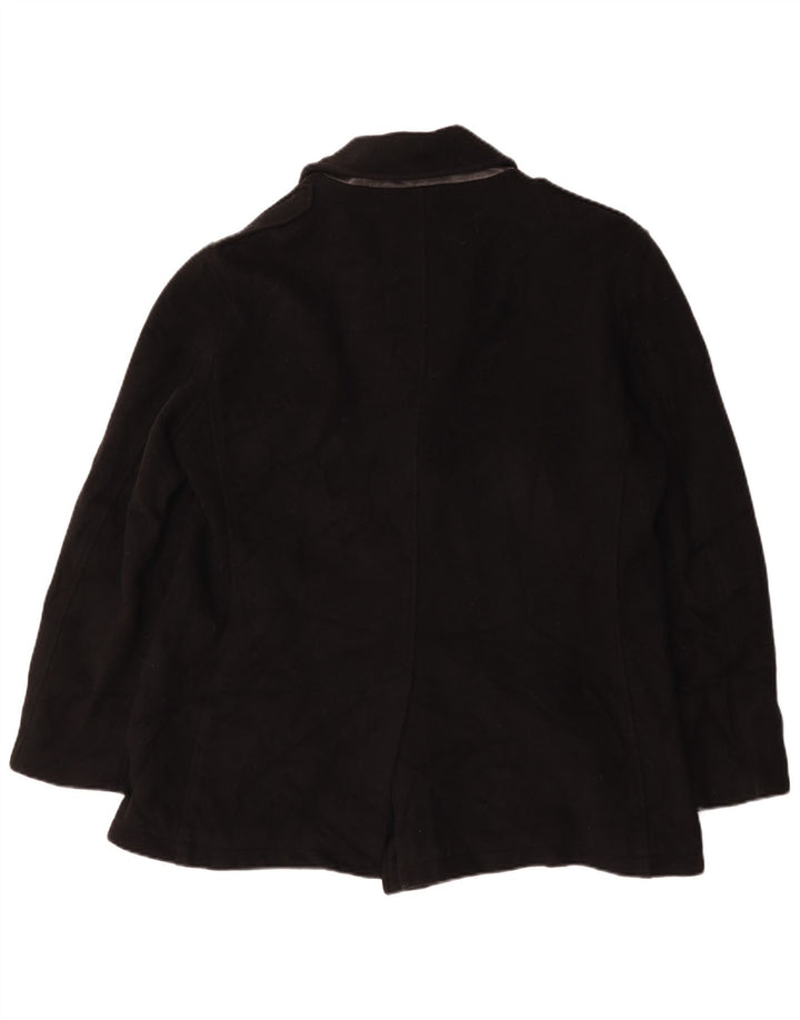 Massimo Dutti Herre Pea Coat UK 44 2XL Sort Uld