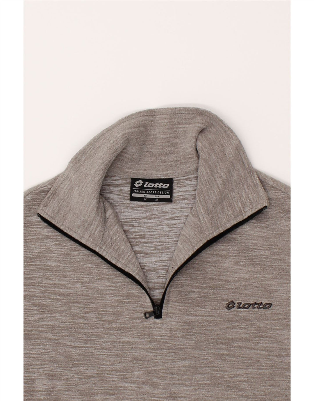 LOTTO Womens Zip Neck Fleece Jumper UK 12 Medium Grey Polyester Vintage Lotto and Second-Hand Lotto from Messina Hembry 