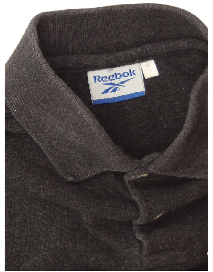 Reebok herre poloshirt, stor grå bomuld