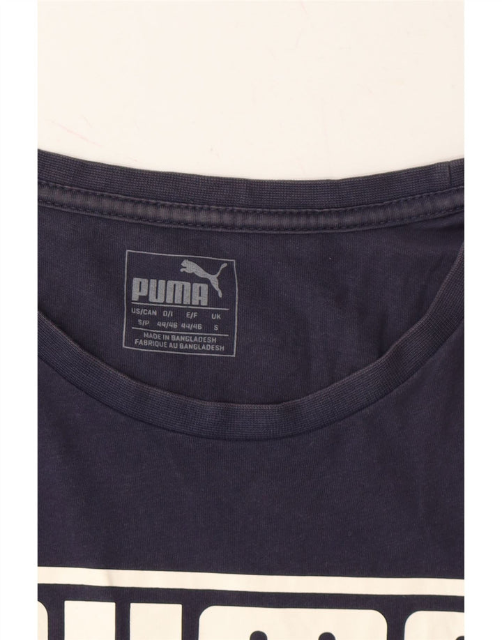 PUMA Mens Graphic T-Shirt Top Small Navy Blue Cotton Vintage Puma and Second-Hand Puma from Messina Hembry 