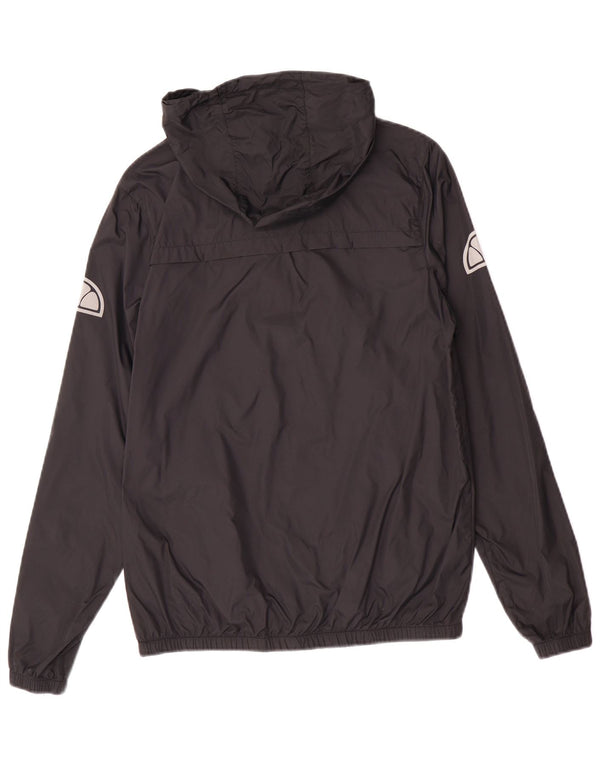 Ellesse Herre Hætte Anorak Regnjakke UK 34 XS Sort Polyamid