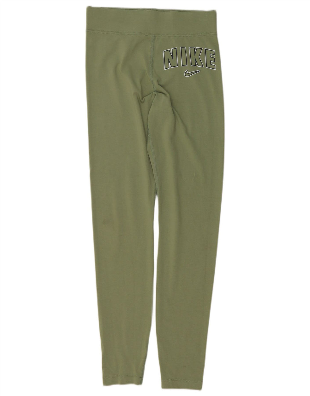 NIKE Womens Graphic Leggings UK 8 Small  Green Cotton