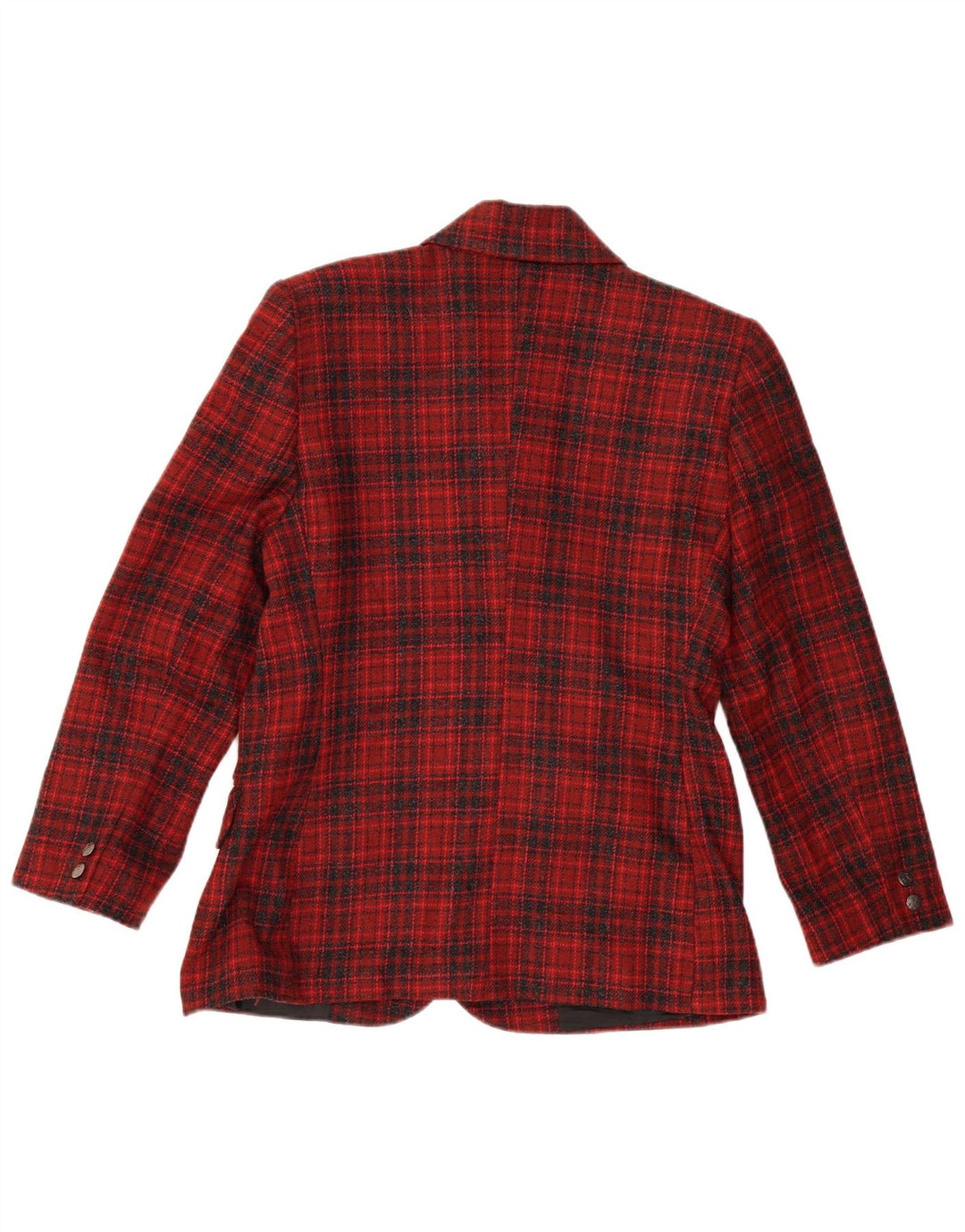 ALEXANDRA Dame 3-knaps blazerjakke IT 46 Stor rød ternet uld