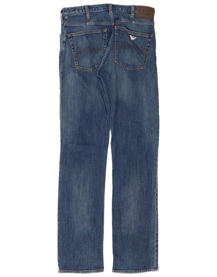 Armani Straight Jeans til mænd W30 L32 Blå Bomuld