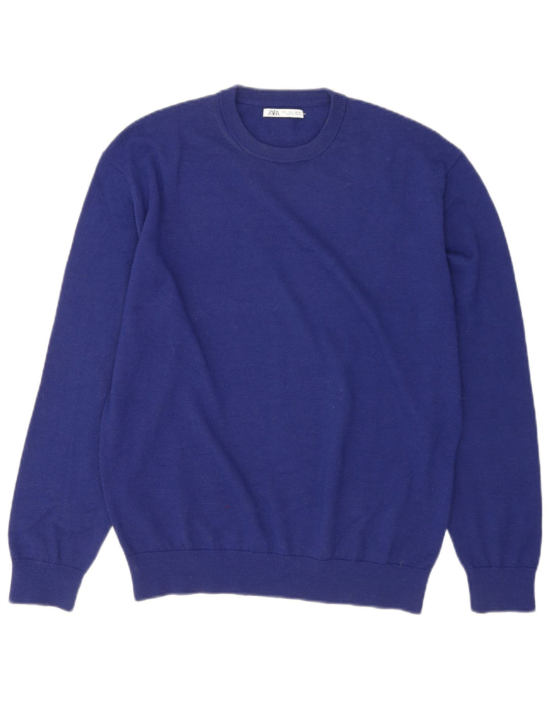 Zara Herre sweater med rund hals, stor blå