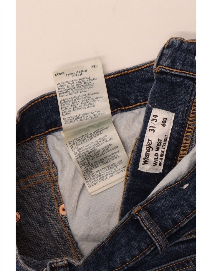 Wrangler Herre Wild West Straight Jeans W31 L30 Blå Bomuld