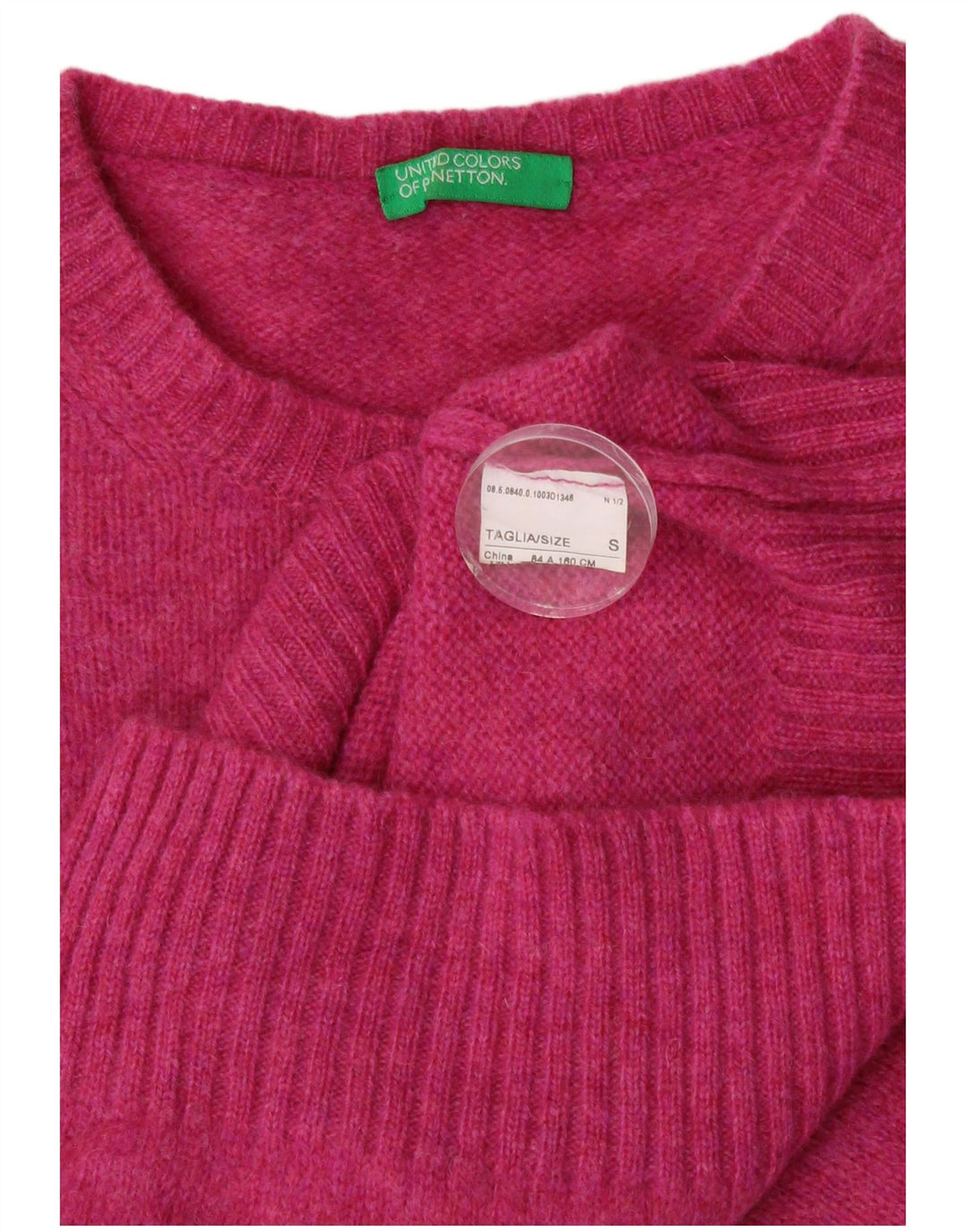Benetton Dame sweater med rund hals DK 8 Small Pink