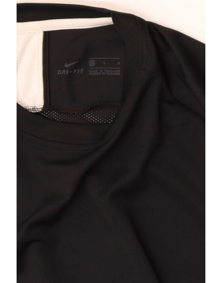 Nike Herre Dri Fit T-Shirt Top Stor Sort Colourblock