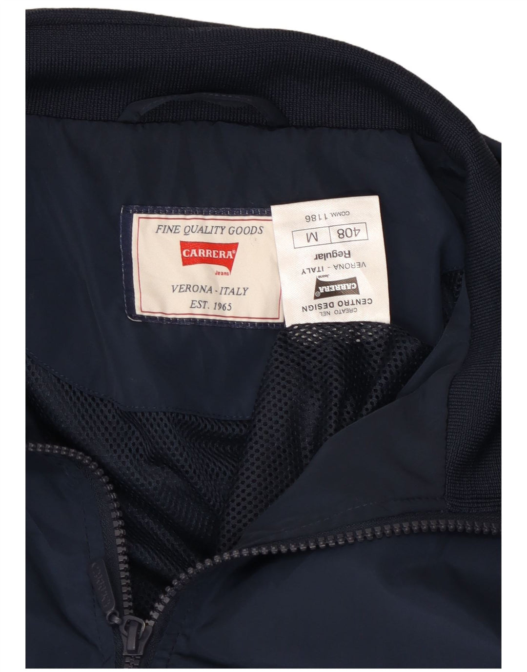 Carrera Herre Bomber Jacket UK 38 Medium Navy Blue Polyester