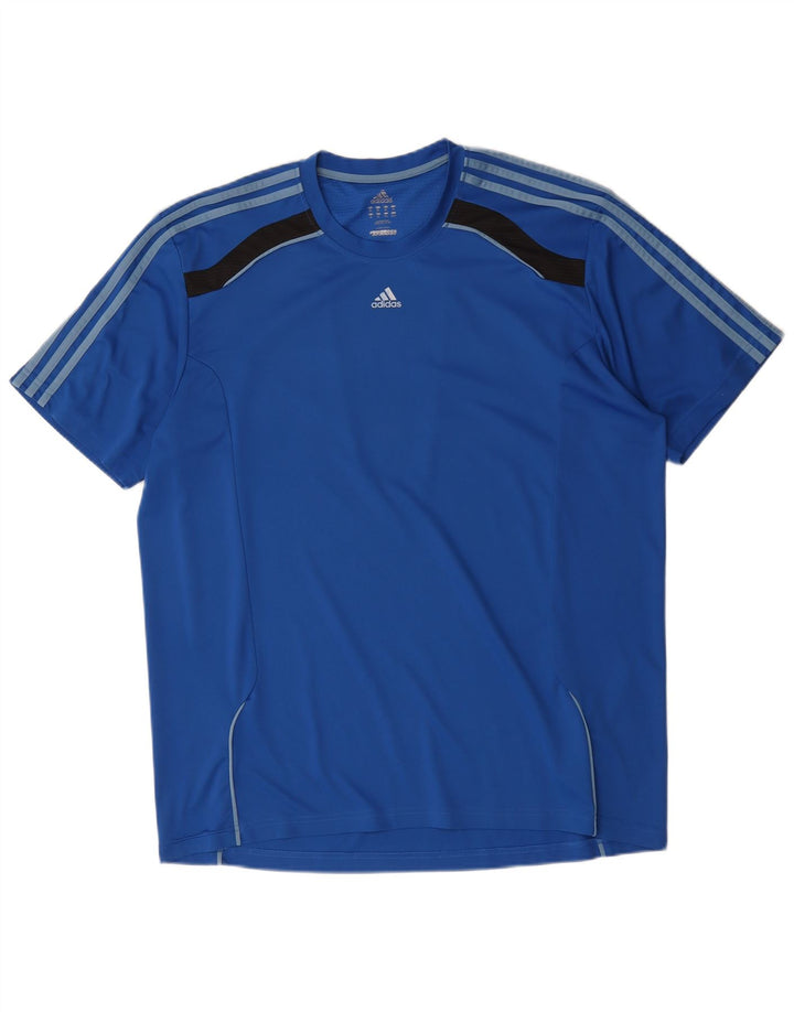 Adidas Herre T-Shirt Top XL Blå Colourblock Polyester