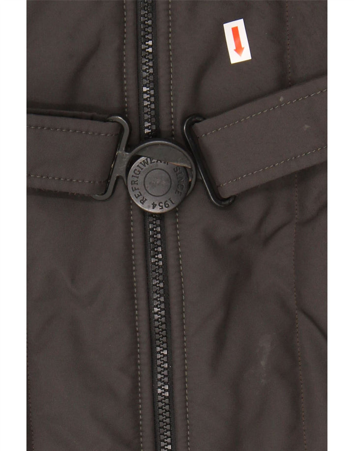 Refrigiwear Dame Hætte Polstret Frakke IT 46 Stor Khaki Nylon