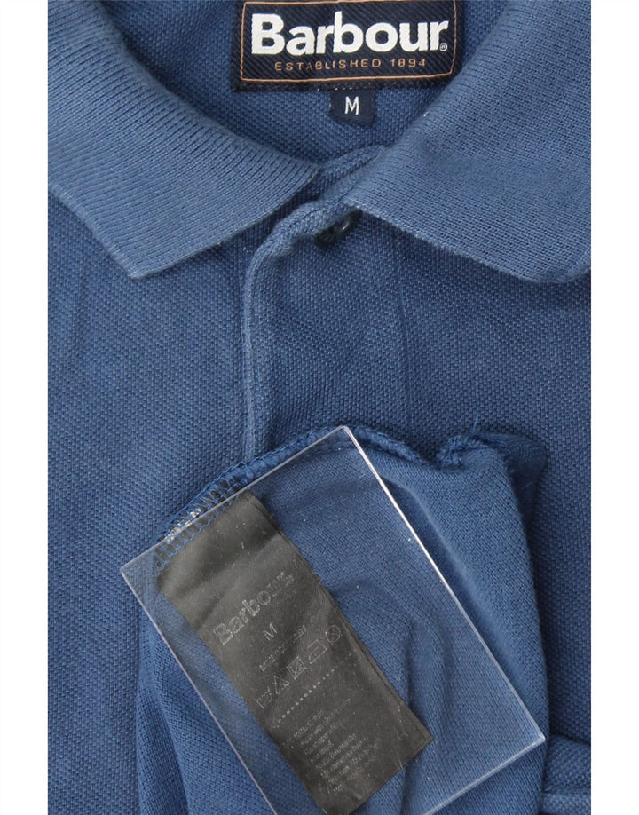 BARBOUR Mens Polo Shirt Medium Navy Blue Cotton Vintage Barbour and Second-Hand Barbour from Messina Hembry 
