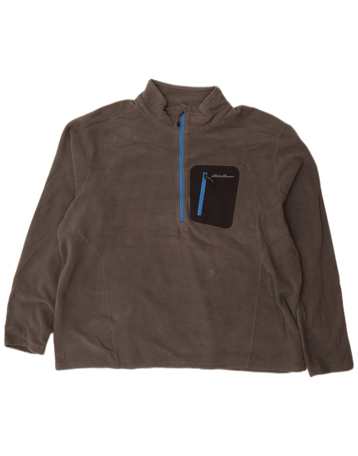 EDDIE BAUER Fleecetrøje med lynlås til mænd 2XL Grå Polyester