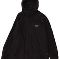 Jack Wolfskin Regnjakke med hætte til mænd UK 36/38 Medium Sort Polyamid