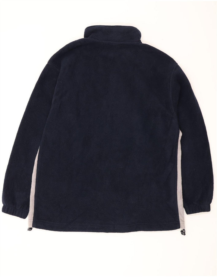 Reebok Fleece Jumper med lynlås til mænd, lille marineblå Colourblock Polyester