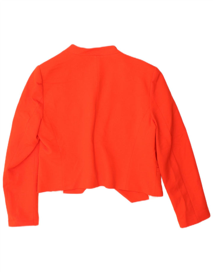 Zara Dame Bolero Jacket UK 14 Large Orange Viscose