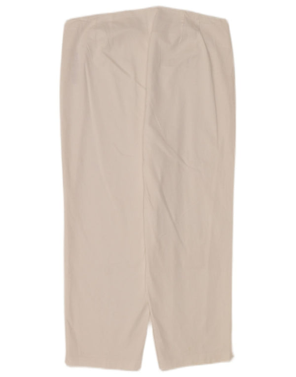 Marks & Spencer Dame Capri Bukser UK 14 Large W32 L22 Hvid Bomuld