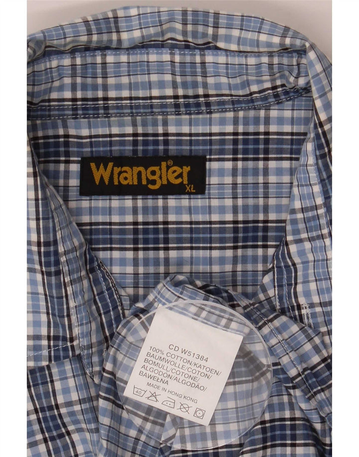 Wrangler herreskjorte XL blå ternet bomuld