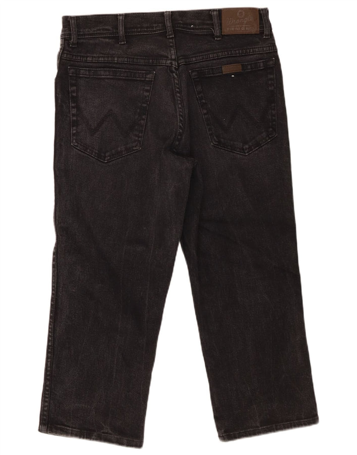 Wrangler Herre Capri Regular Fit Straight Jeans W34 L22 Sort Bomuld