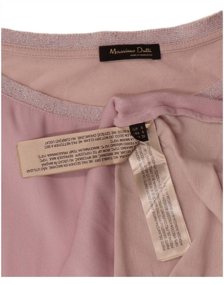 MASSIMO DUTTI Dame Oversized bluse Top UK 10 Small Pink Colourblock