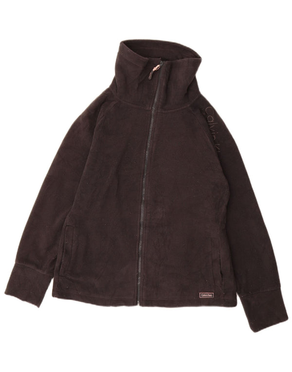 CALVIN KLEIN JEANS Grafisk fleecejakke til kvinder UK 12 Medium Grå