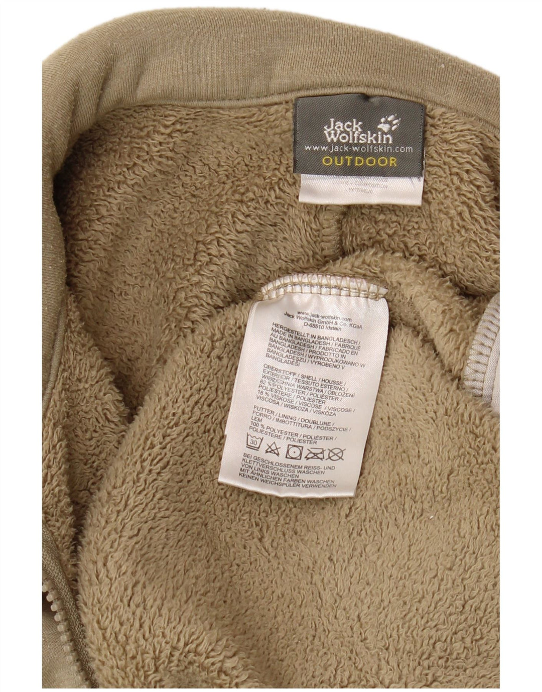 JACK WOLFSKIN Dame Sherpa træningsdragt Topjakke UK 14 Medium Khaki