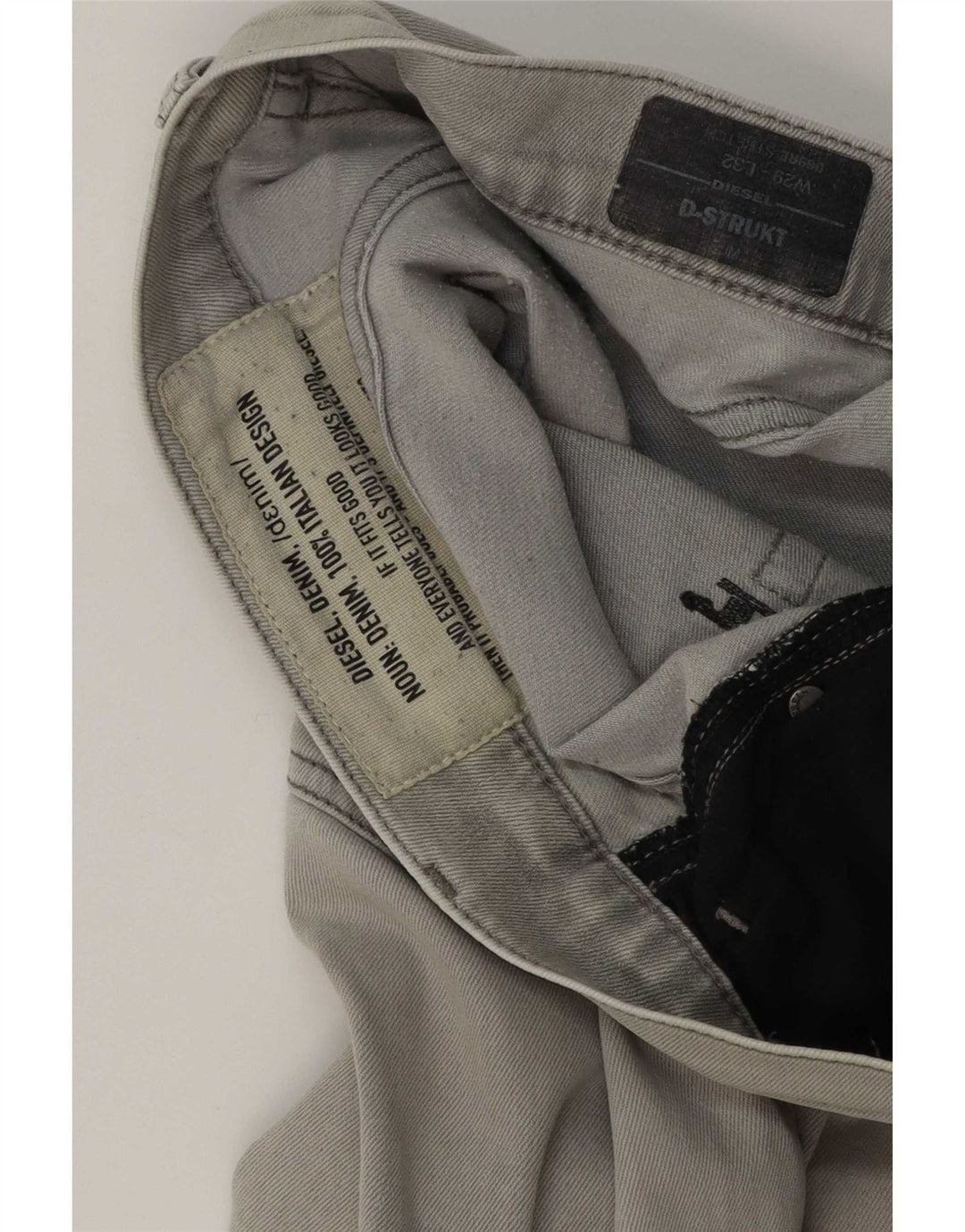 Diesel Herre D-Strukt Slim Jeans W29 L32 Grå
