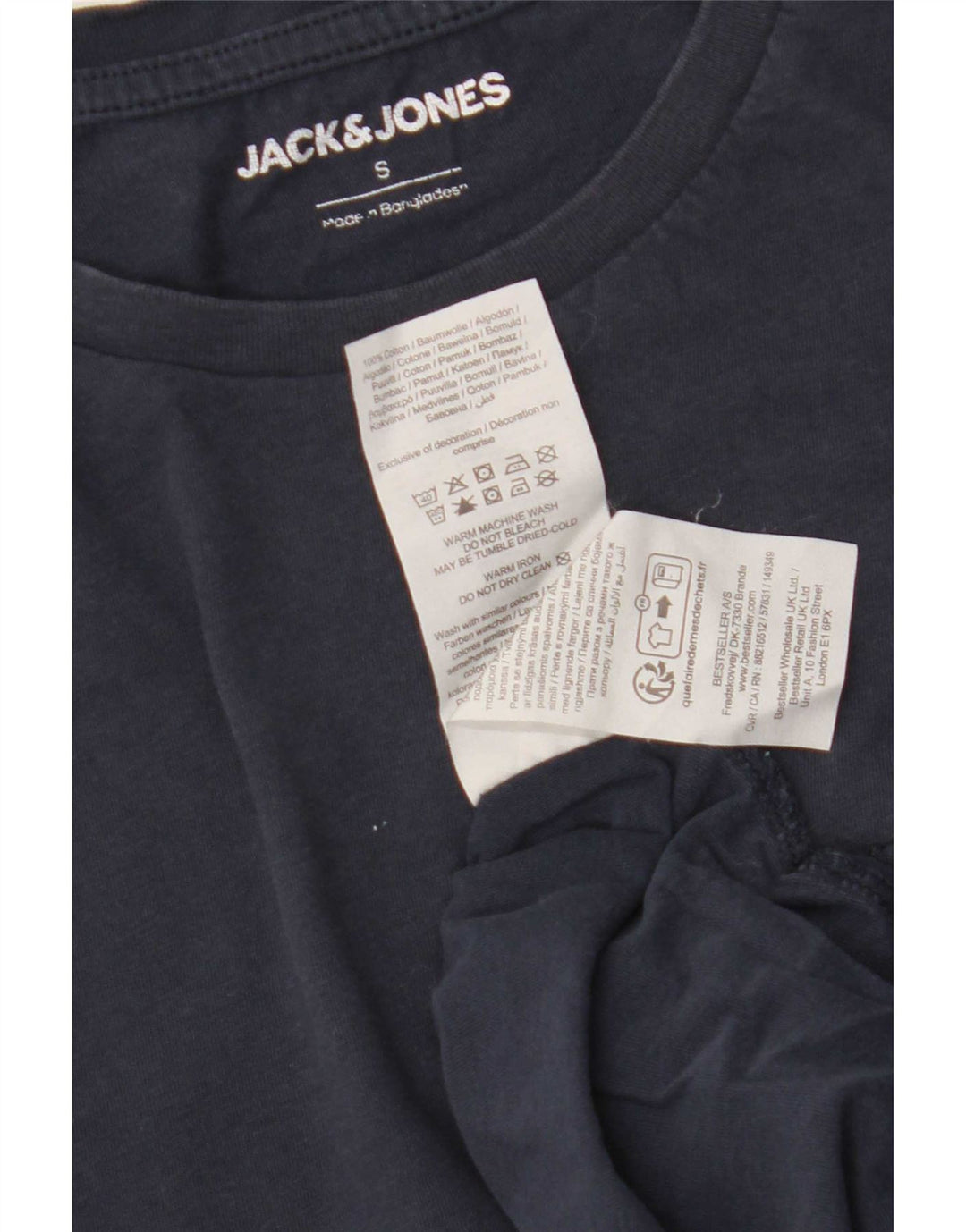 Jack & Jones herre T-shirt top lille marineblå bomuld