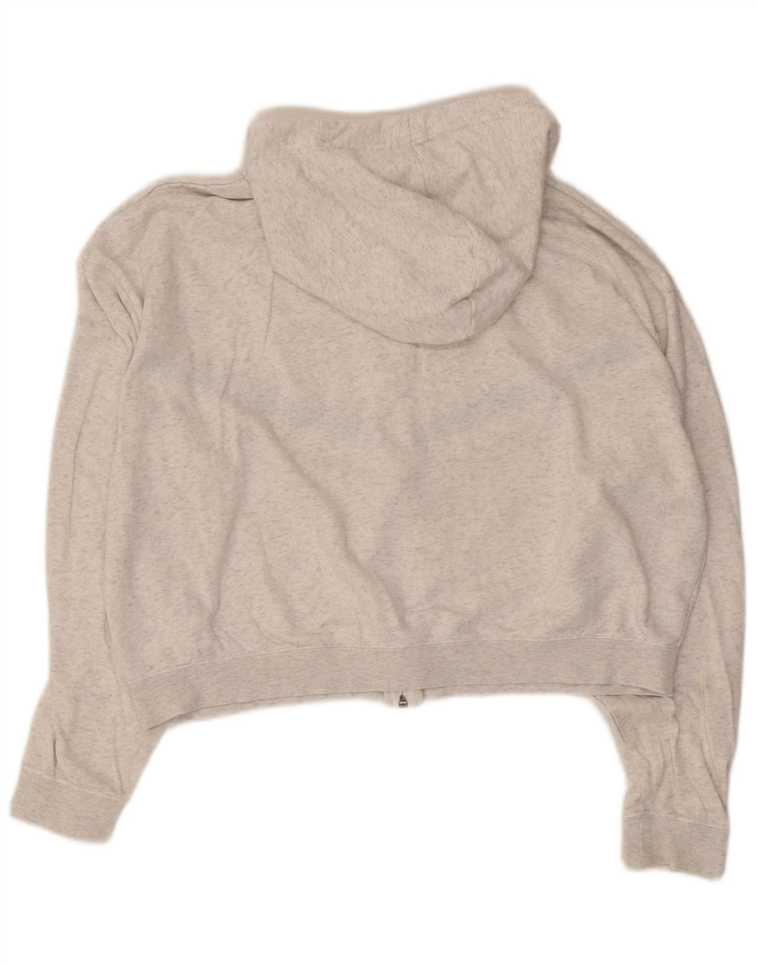 Nike Womens Crop Oversized hættetrøje med lynlås UK 14 Mellem grå stribet