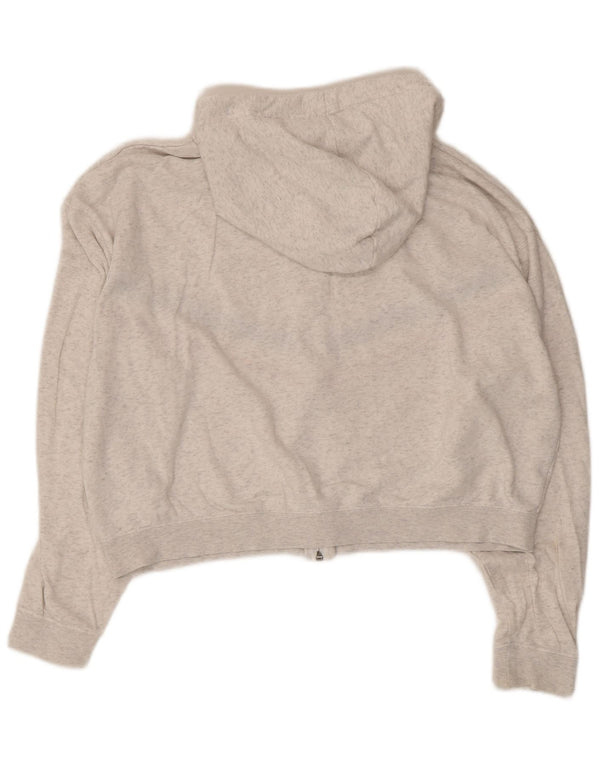 Nike Womens Crop Oversized hættetrøje med lynlås UK 14 Mellem grå stribet