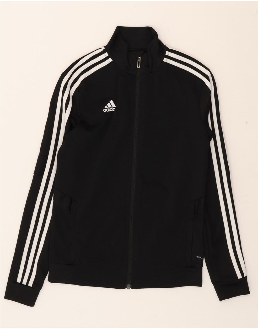 ADIDAS Womens Climalite Tracksuit Top Jacket UK 4/6 XS Black Polyester Vintage Adidas and Second-Hand Adidas from Messina Hembry 