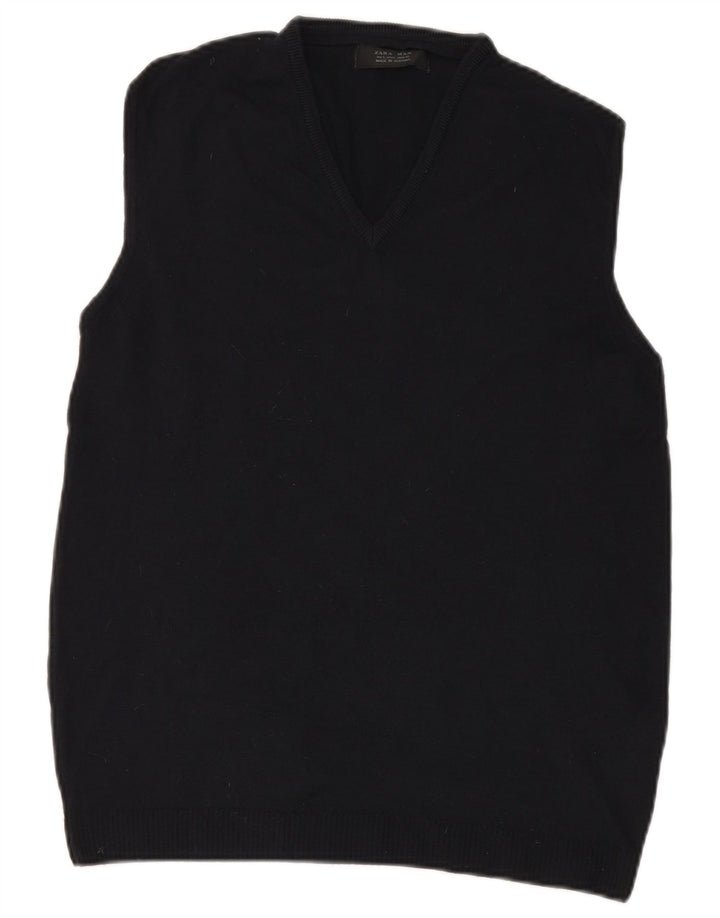 ZARA Vest Tank Top Stor Marineblå Uld
